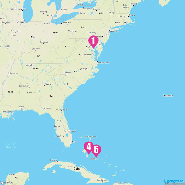 Carnival Pride April 19, 2026 Cruise Itinerary Map