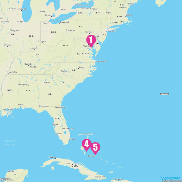 Carnival Pride April 26, 2026 Cruise Itinerary Map