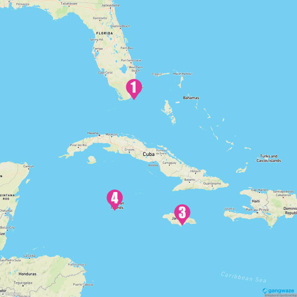 Carnival Sunrise October 2, 2023 Cruise Itinerary Map