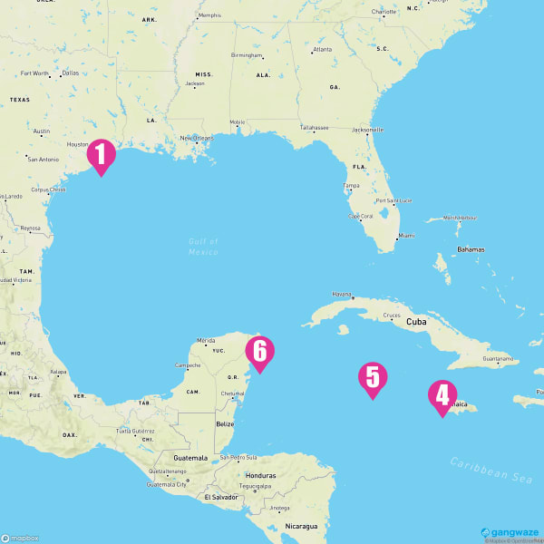 Carnival Vista July 8, 2023 Cruise Itinerary Map