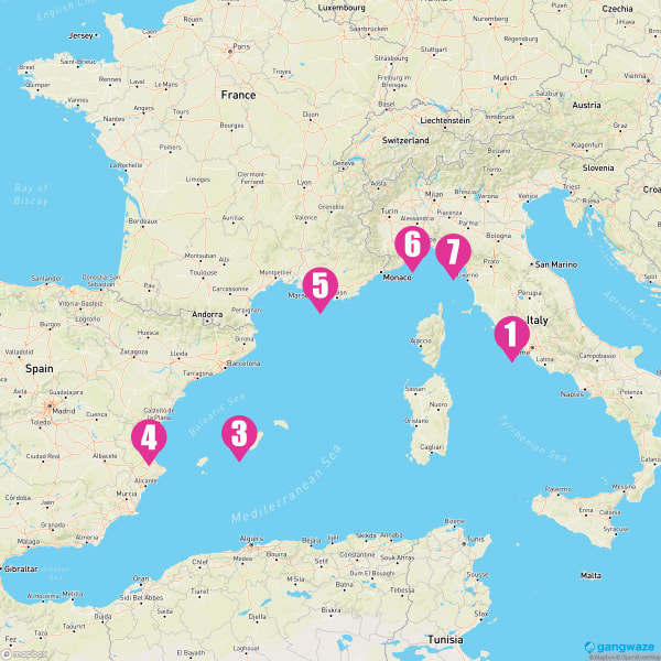 Costa Diadema October 17, 2023 Cruise Itinerary Map