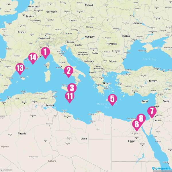 Costa Pacifica April 30, 2023 Cruise Itinerary Map