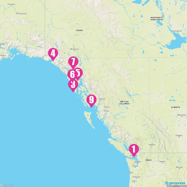 Crown Princess September 5, 2023 Cruise Itinerary Map