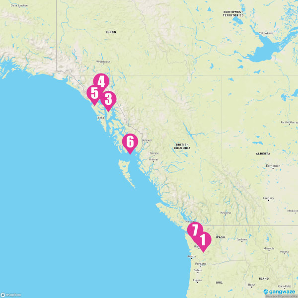 Crown Princess September 9, 2023 Cruise Itinerary Map