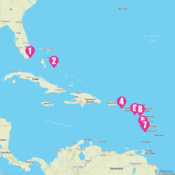 Enchanted Princess March 20, 2025 Cruise Itinerary Map