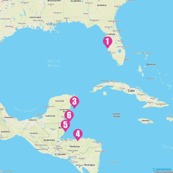 Grandeur of the Seas August 30, 2025 Cruise Itinerary Map