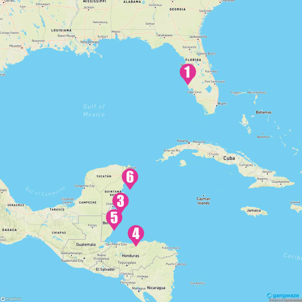 Grandeur of the Seas February 28, 2026 Cruise Itinerary Map