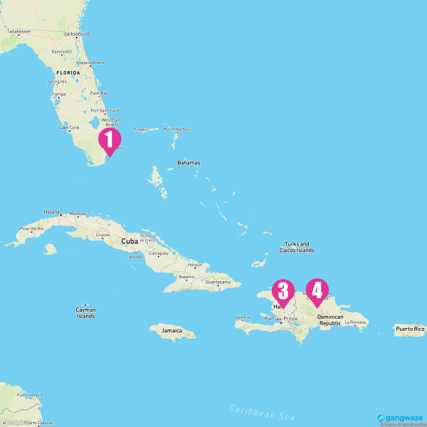 Grandeur of the Seas January 19, 2025 Cruise Itinerary Map