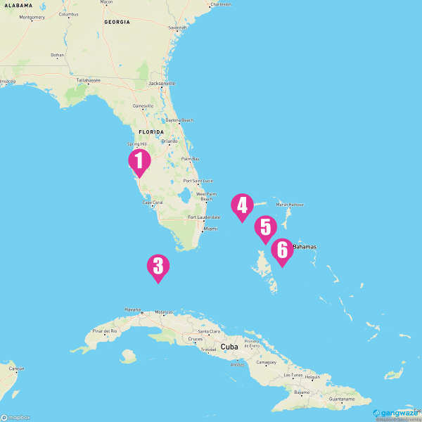 Grandeur of the Seas May 27, 2023 Cruise Itinerary Map