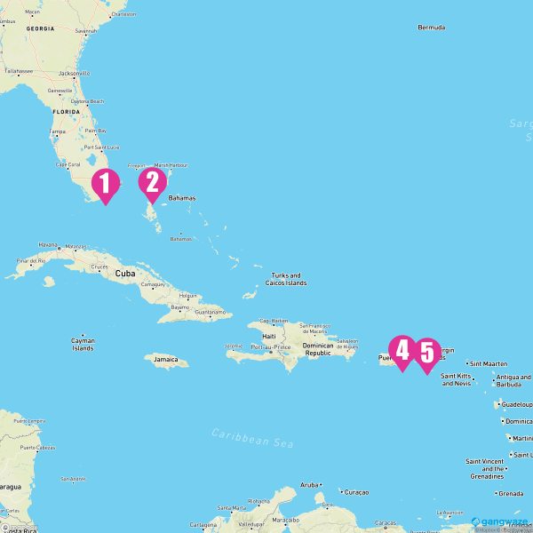 Independence of the Seas February 8, 2026 Cruise Itinerary Map
