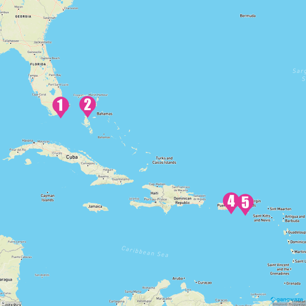 Independence of the Seas March 8, 2026 Cruise Itinerary Map