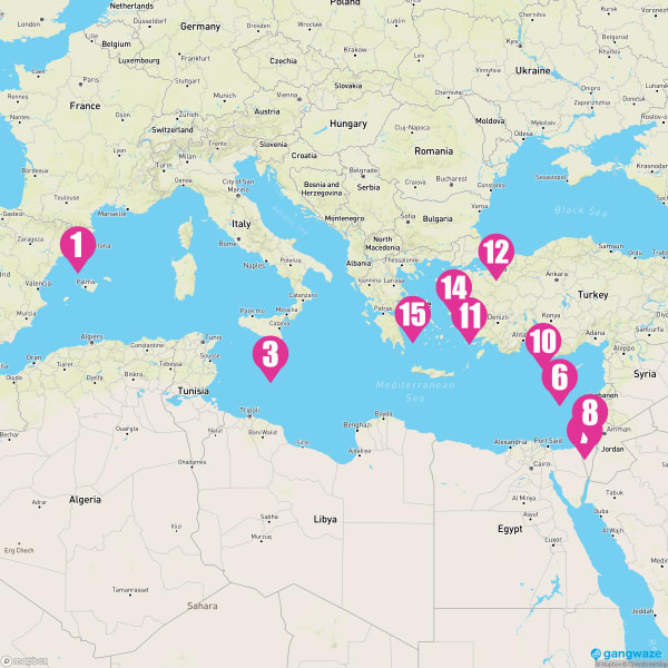 Marina May 26, 2025 Cruise Itinerary Map