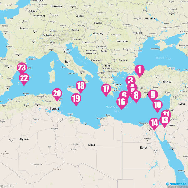 Marina October 16, 2025 Cruise Itinerary Map