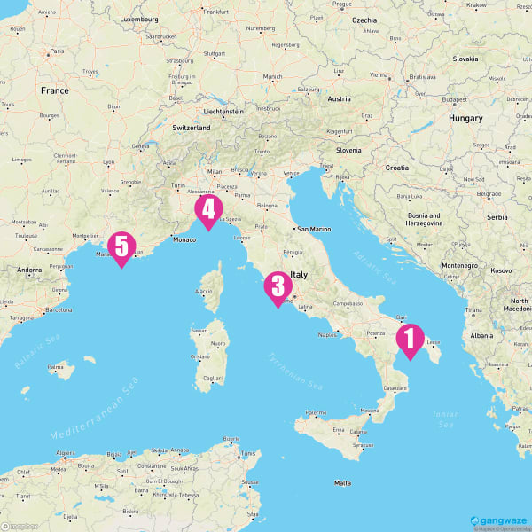 MSC Divina July 12, 2023 Cruise Itinerary Map