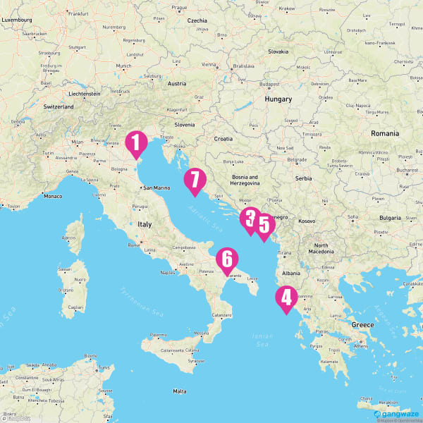 MSC Opera August 17, 2025 Cruise Itinerary Map