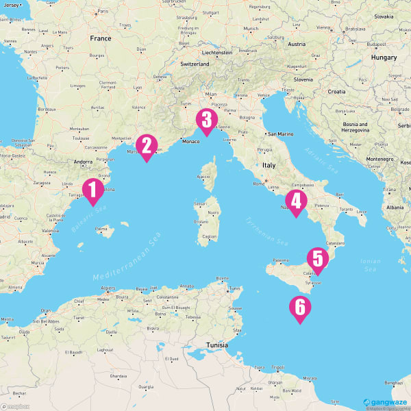 MSC World Europa August 15, 2025 Cruise Itinerary Map