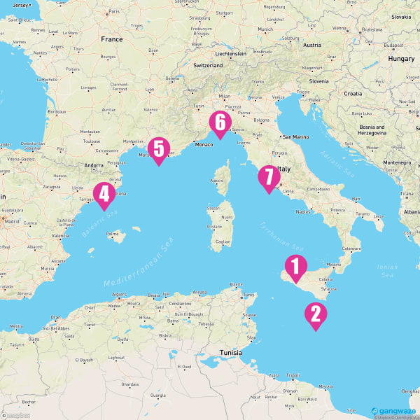 MSC World Europa March 25, 2025 Cruise Itinerary Map