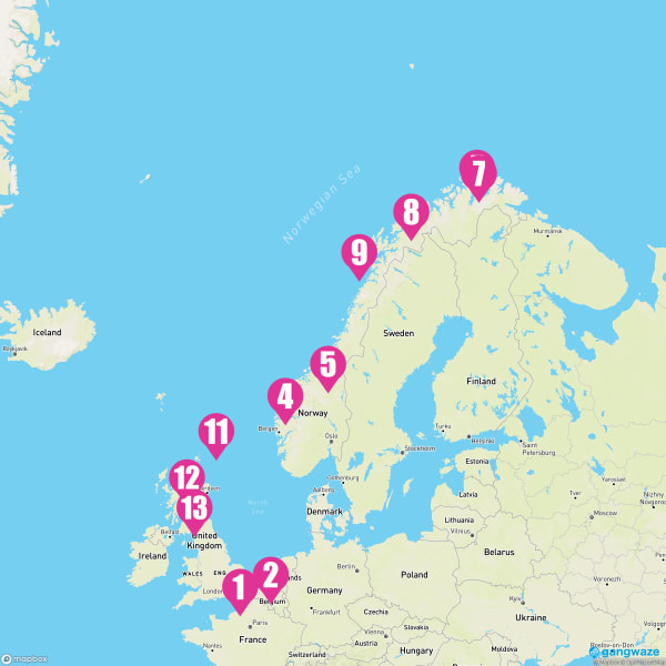 MS Nieuw Statendam June 14, 2025 Cruise Itinerary Map