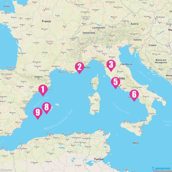 Norwegian Epic July 21, 2023 Cruise Itinerary Map