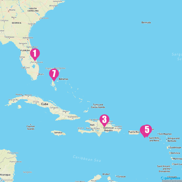 Norwegian Escape February 17, 2024 Cruise Itinerary Map