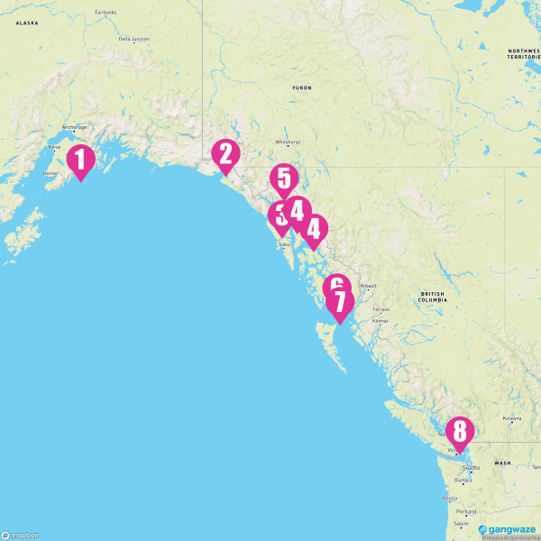 Norwegian Jewel August 28, 2023 Cruise Itinerary Map