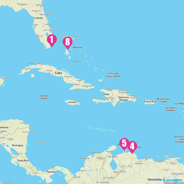 Oasis of the Seas June 14, 2025 Cruise Itinerary Map