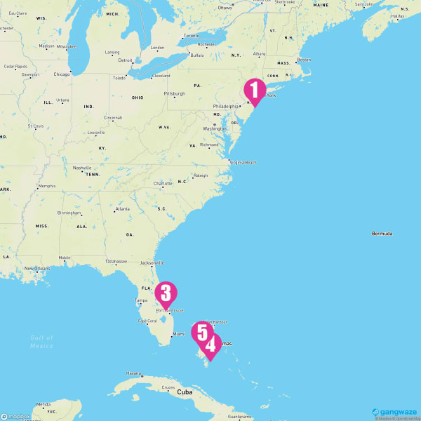 Oasis of the Seas June 16, 2023 Cruise Itinerary Map