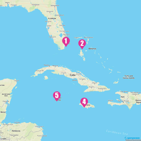 Odyssey of the Seas November 19, 2023 Cruise Itinerary Map