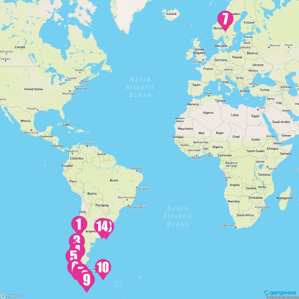 MS Oosterdam February 22, 2026 Cruise Itinerary Map