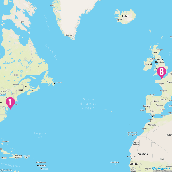 Queen Mary 2 December 8, 2023 Cruise Itinerary Map