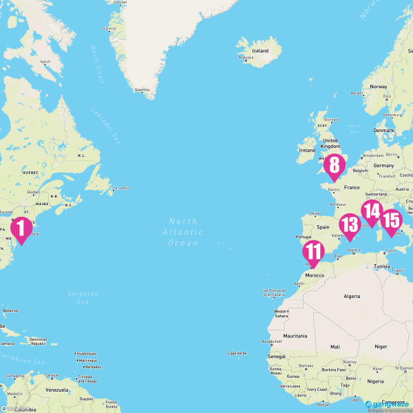 Queen Mary 2 July 21, 2023 Cruise Itinerary Map