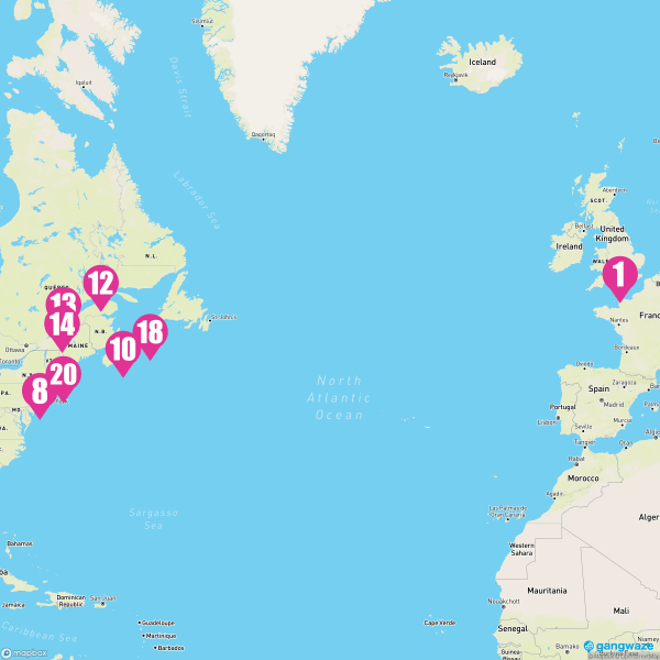 Queen Mary 2 September 22, 2023 Cruise Itinerary Map