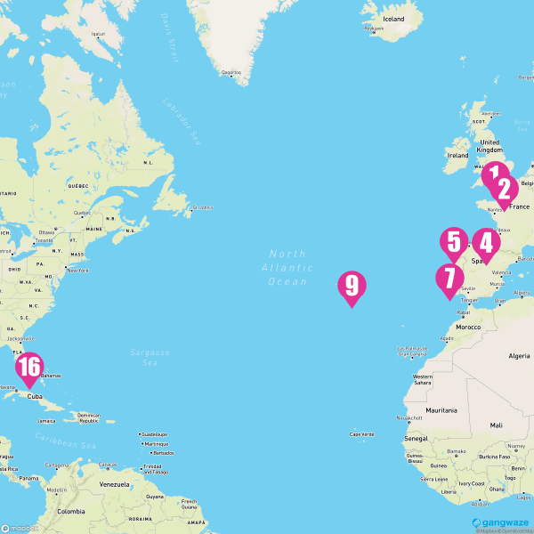 Regal Princess October 9, 2023 Cruise Itinerary Map