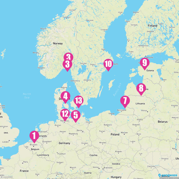 MS Rotterdam May 10, 2025 Cruise Itinerary Map