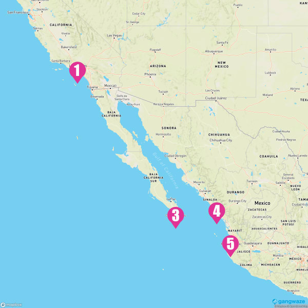 Royal Princess February 14, 2026 Cruise Itinerary Map