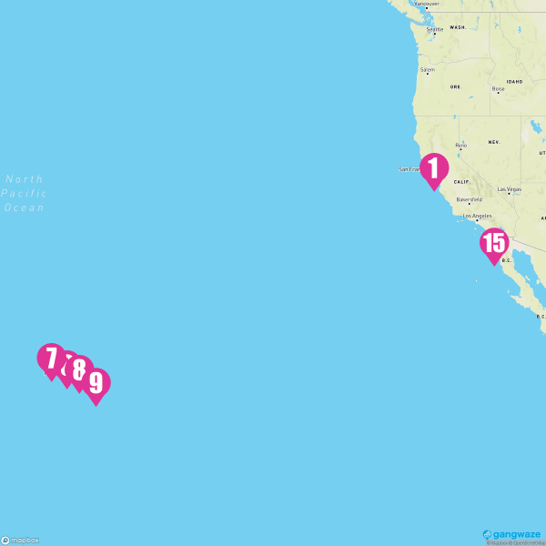 Ruby Princess February 20, 2025 Cruise Itinerary Map