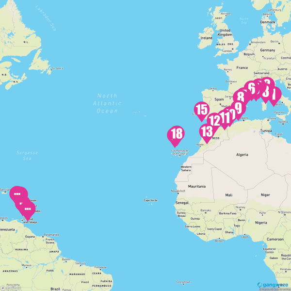 Seabourn Ovation November 5, 2023 Cruise Itinerary Map