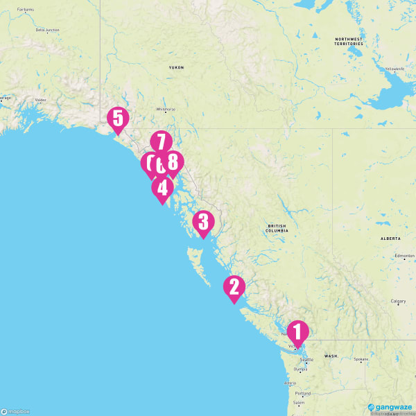 Seabourn Quest August 22, 2025 Cruise Itinerary Map