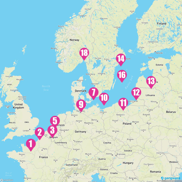 Seven Seas Mariner August 12, 2025 Cruise Itinerary Map