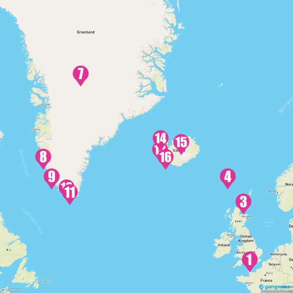 Seven Seas Splendor August 7, 2023 Cruise Itinerary Map