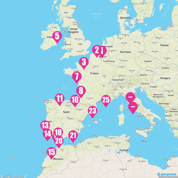 Sirena September 22, 2025 Cruise Itinerary Map