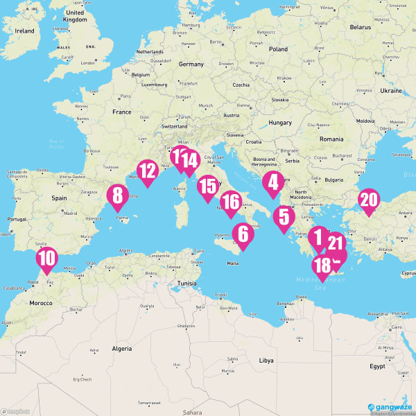 Sun Princess August 23, 2025 Cruise Itinerary Map