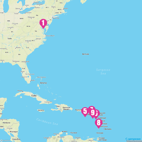 Vision of the Seas January 4, 2025 Cruise Itinerary Map