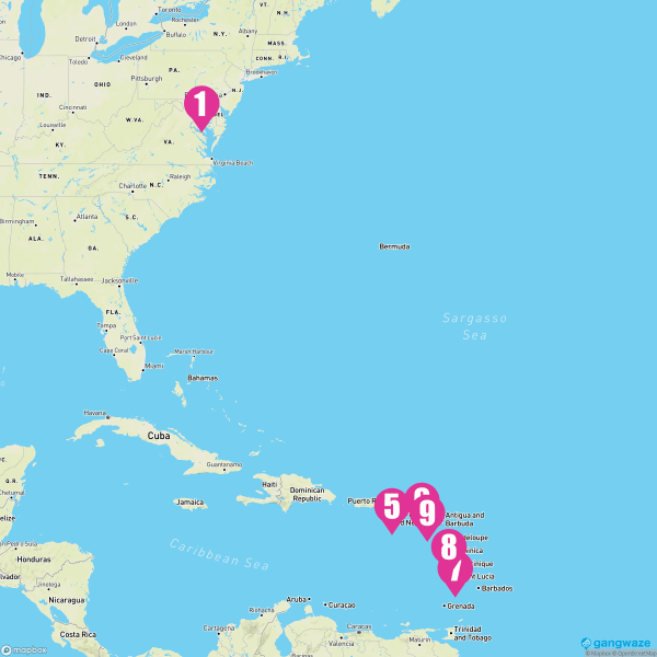 Vision of the Seas March 29, 2025 Cruise Itinerary Map