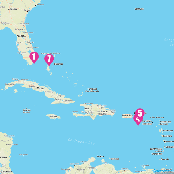 Voyager of the Seas October 7, 2023 Cruise Itinerary Map