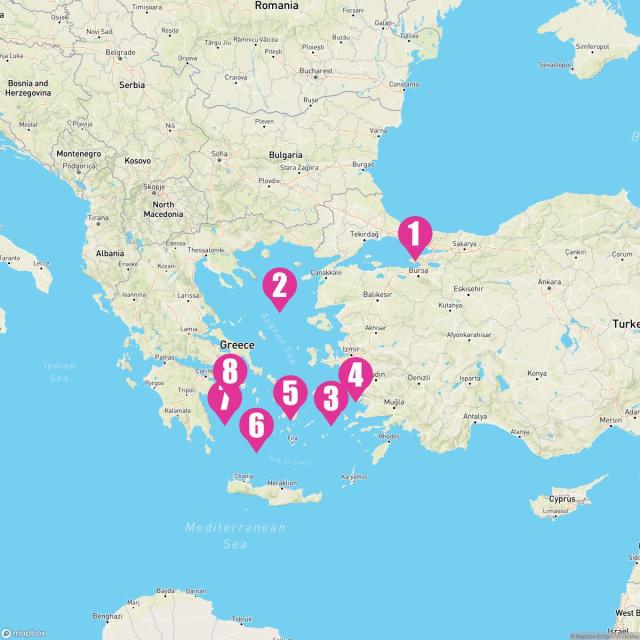 SeaDream I - July 6, 2025 Itinerary Map with Port Markers