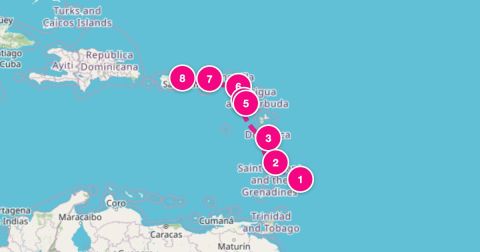 Charlestown Cruise Port - 7 Night Eastern Caribbean: St. Lucia Dominica & St. Kitts (Bridgetown To San Juan)
