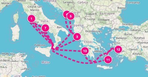 Santorini Cruise Port - 14 Night Mediterranean Aegean & Adriatic (Rome Roundtrip)