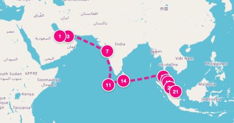 Dubai Cruise Port - 21 Night Minarets To Mandalas (Doha To Singapore)
