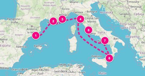 Marseille Cruise Port - 7 Night Mediterranean: Nice Florence & Salerno (Barcelona To Rome)